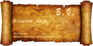 Bineter Vajk névjegykártya